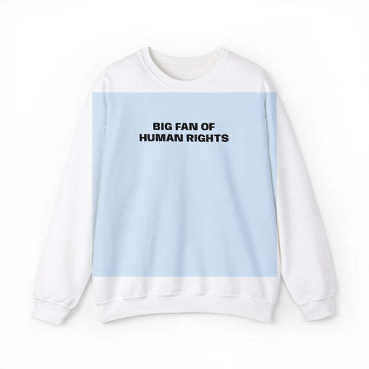 Human Rights Crewneck Sweatshirt — "Big Fan of Human Rights" Casual Pullover