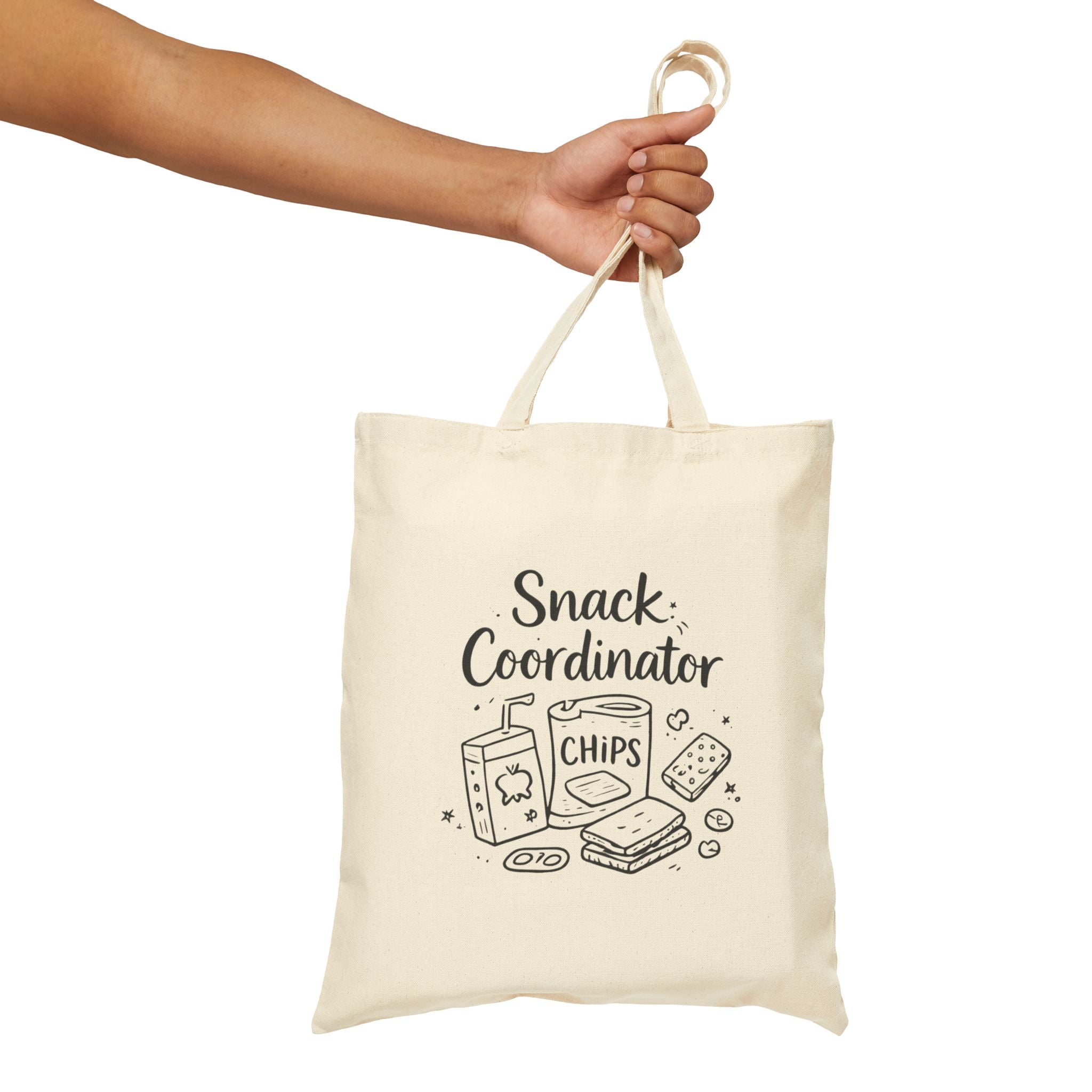 Tote Bag — "Snack Coordinator" Canvas Grocery & School Tote