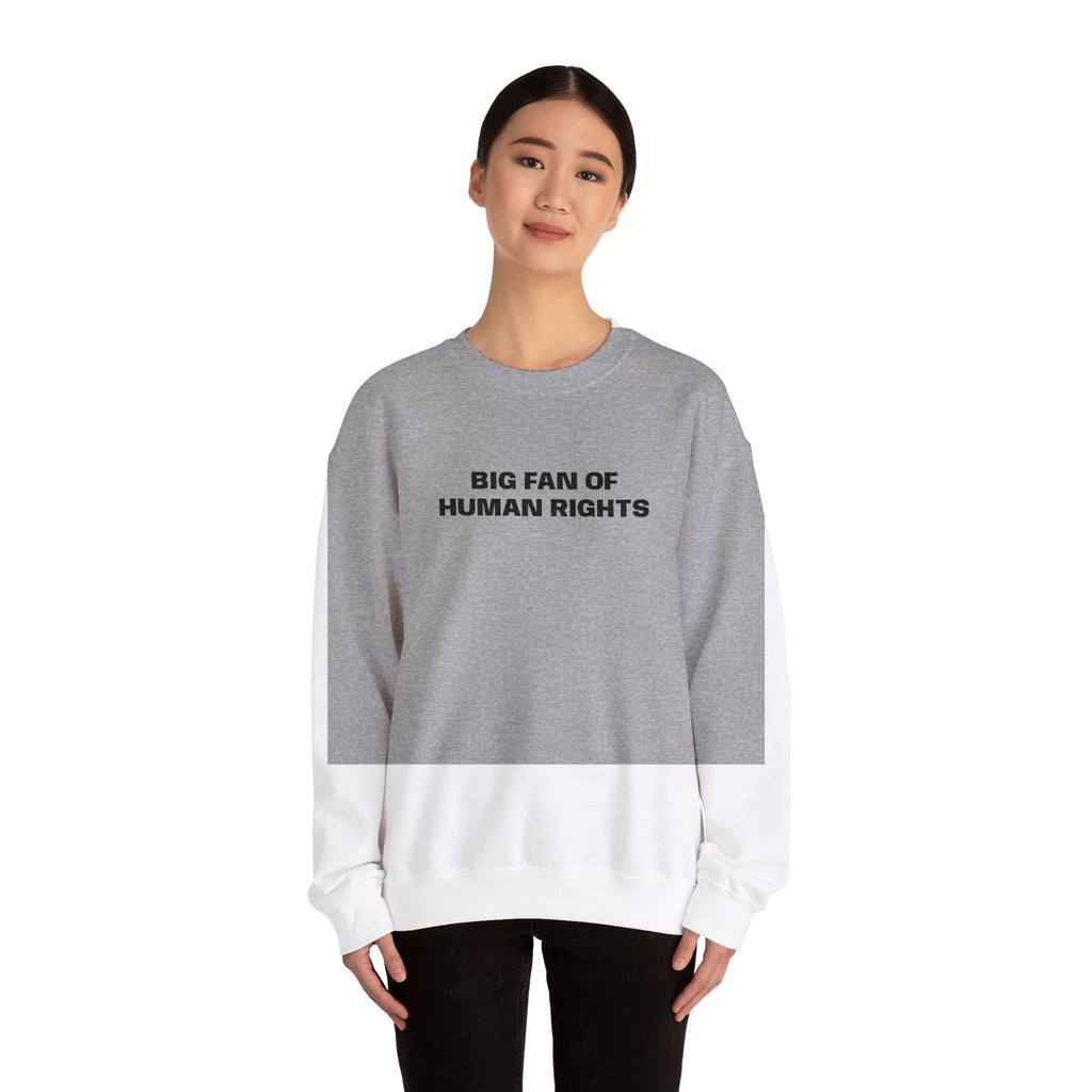 Human Rights Crewneck Sweatshirt — "Big Fan of Human Rights" Casual Pullover