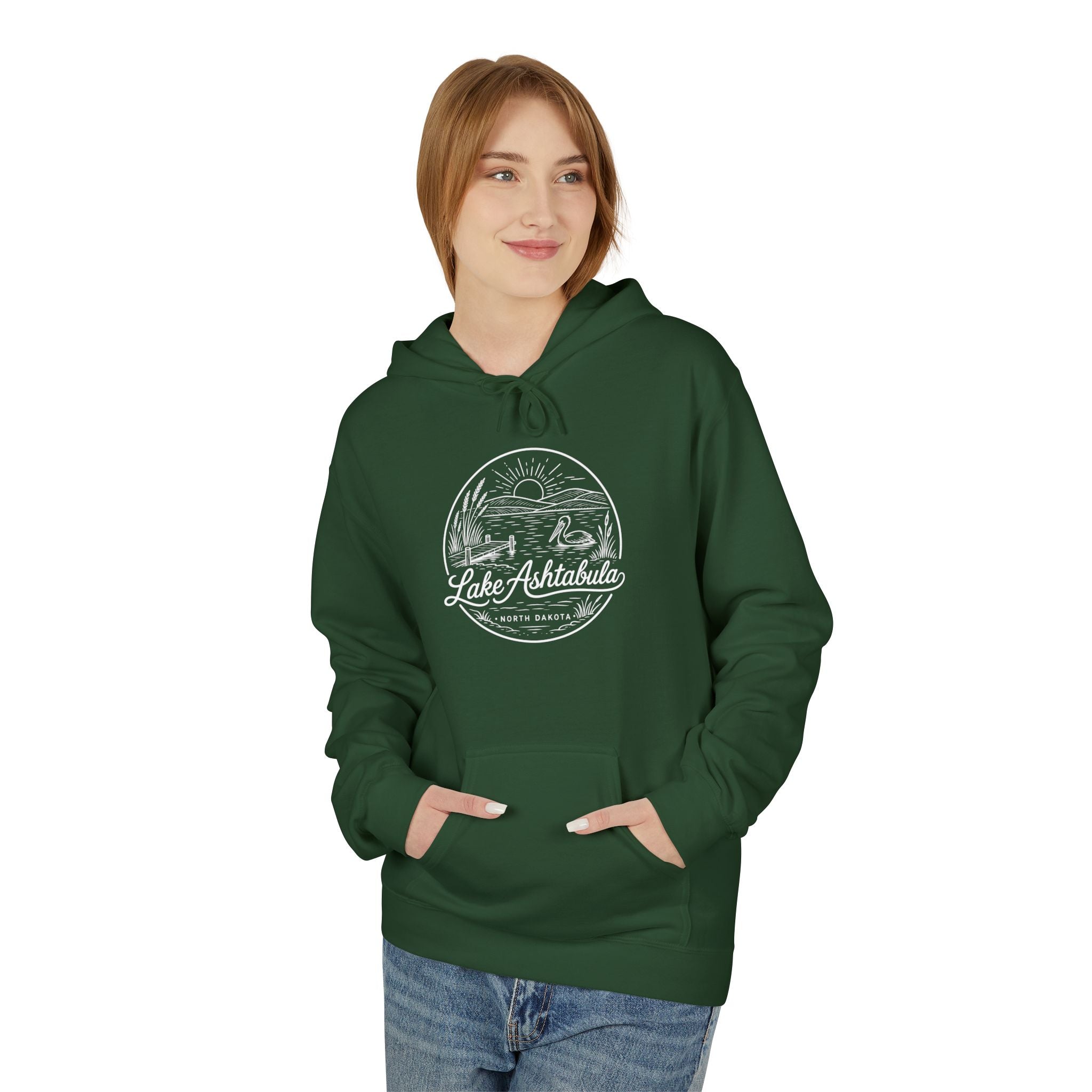 Classic White Hoodie — Midweight Fleece Pullover
