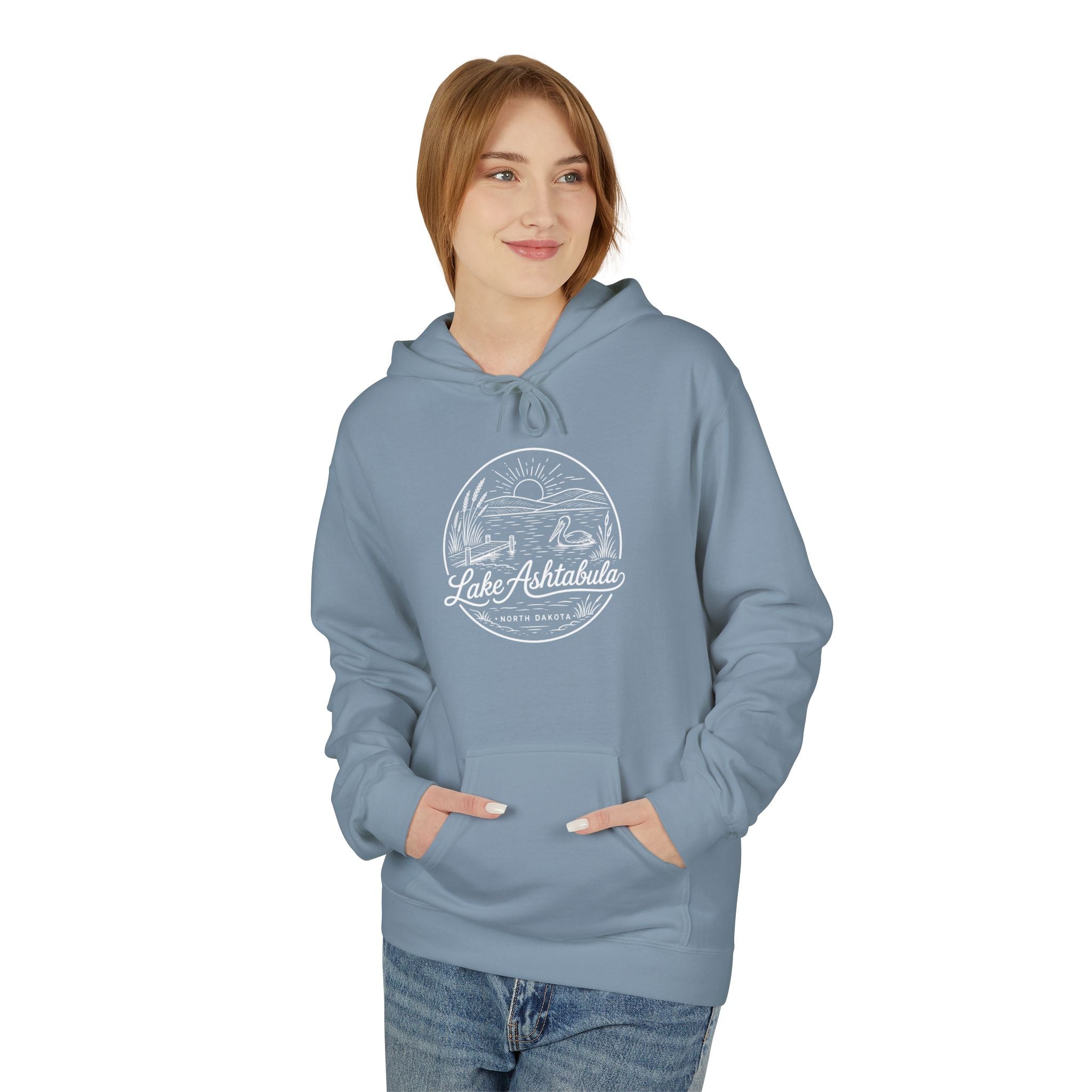 Classic White Hoodie — Midweight Fleece Pullover