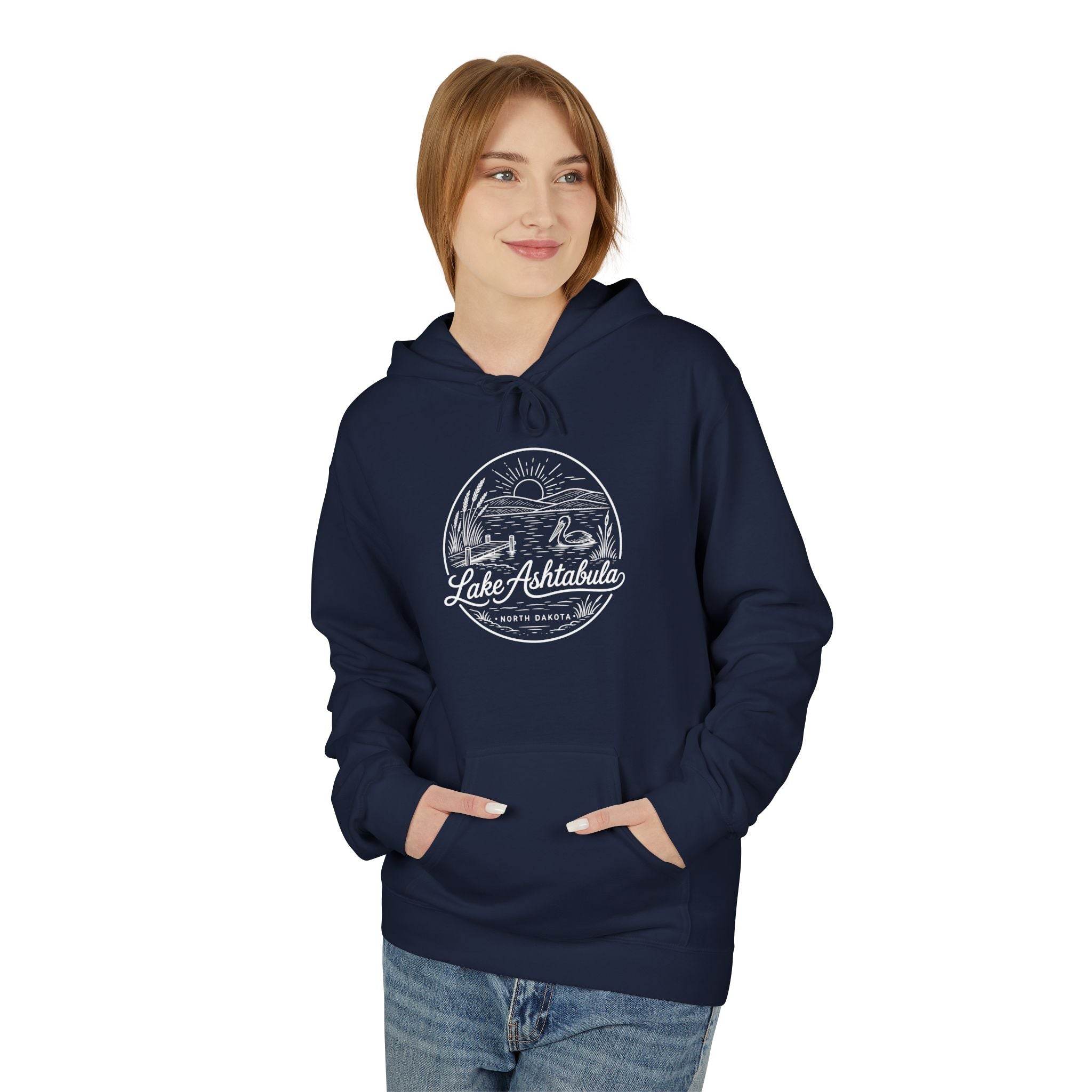 Classic White Hoodie — Midweight Fleece Pullover