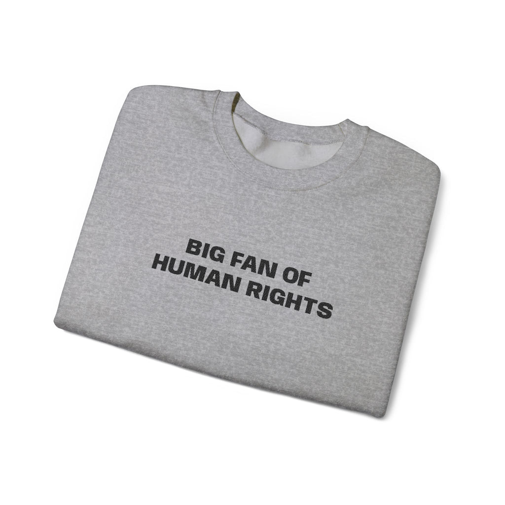 Human Rights Crewneck Sweatshirt — "Big Fan of Human Rights" Casual Pullover