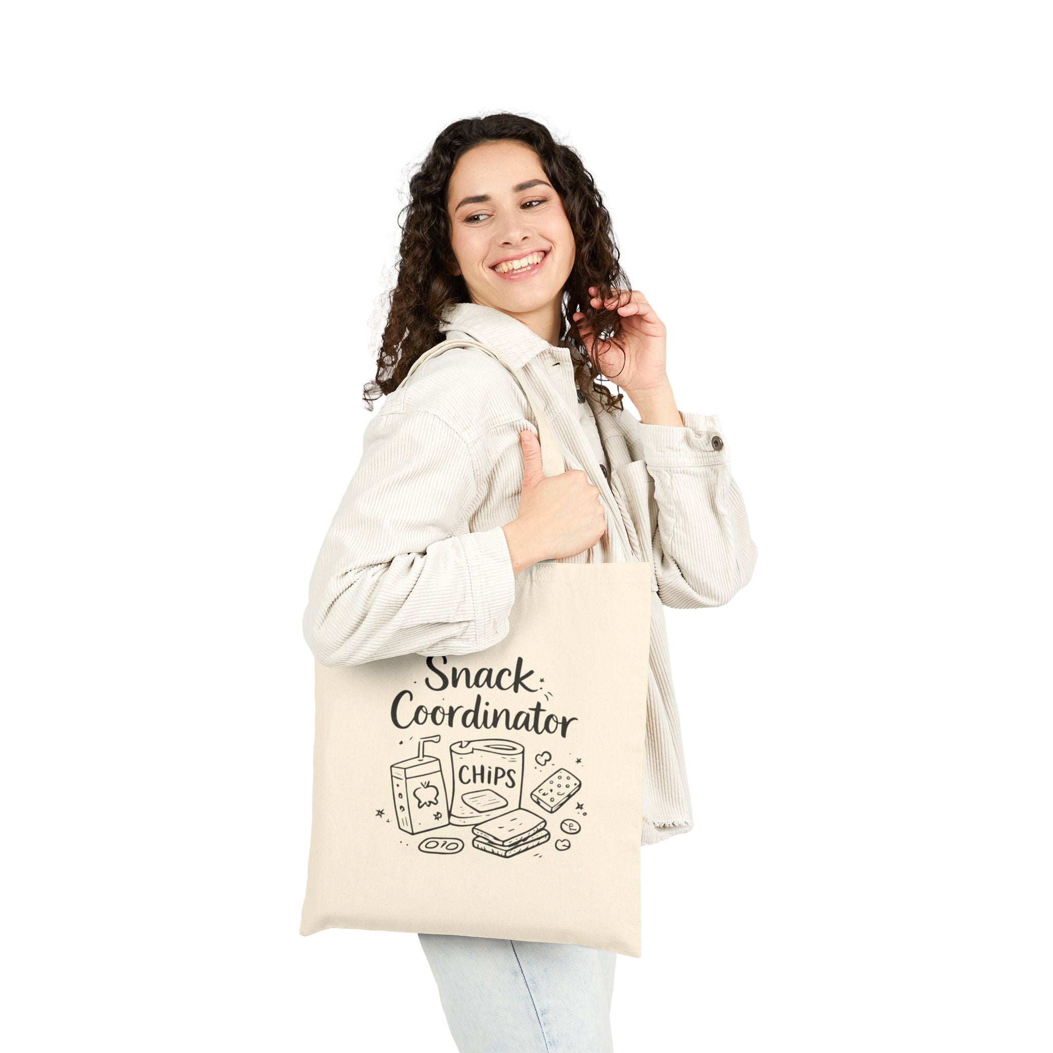 Tote Bag — "Snack Coordinator" Canvas Grocery & School Tote