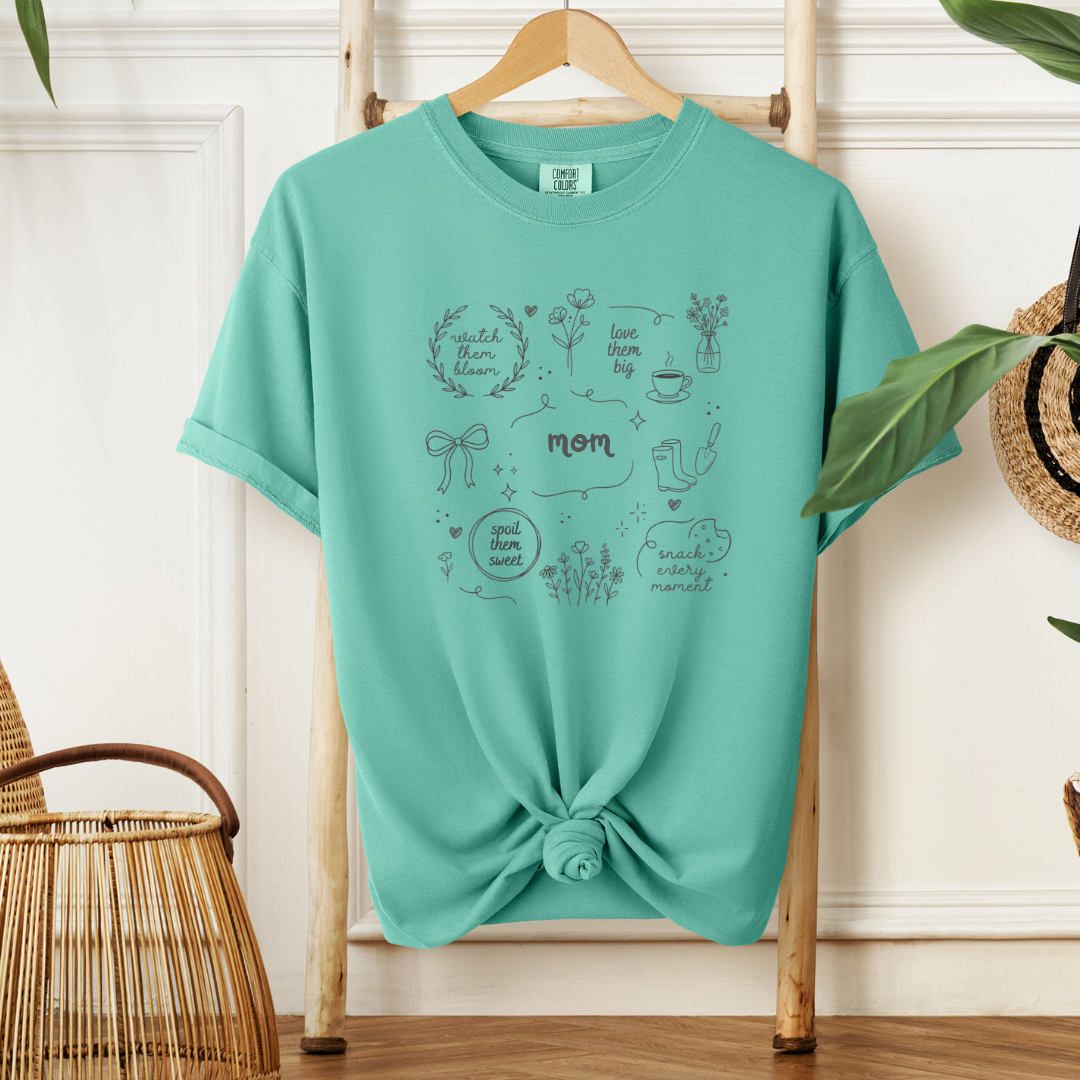 Doodle Positivity T-Shirt — Minimal Floral & Inspirational Sketches