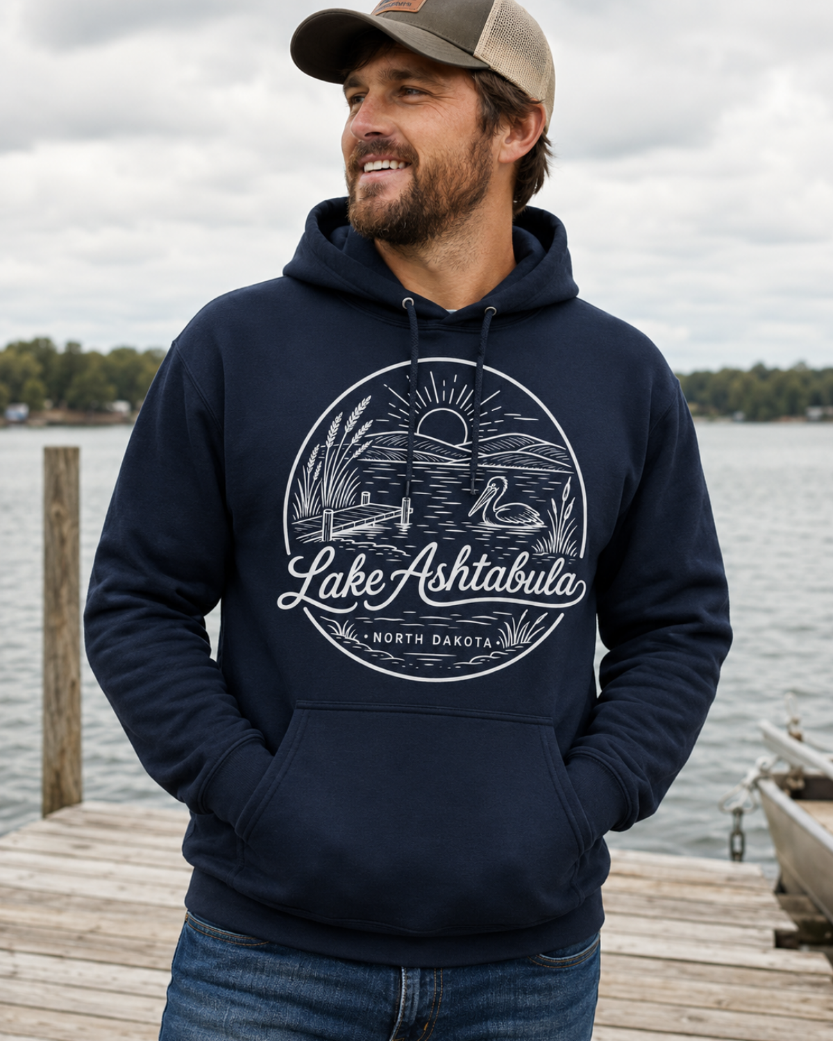 Lake Ashtabula North Dakota Hoodie | Lake Life Hoodie | Unisex Heavy Blend Hooded Sweatshirt | Lake Cabin Apparel | ND Lake Shirt