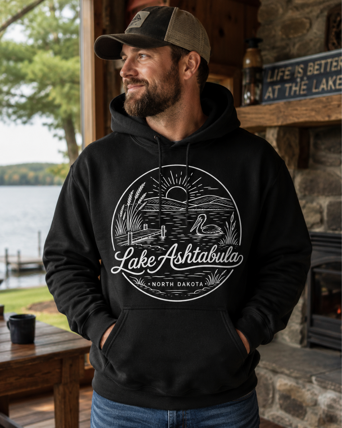 Lake Ashtabula North Dakota Hoodie | Lake Life Hoodie | Unisex Heavy Blend Hooded Sweatshirt | Lake Cabin Apparel | ND Lake Shirt