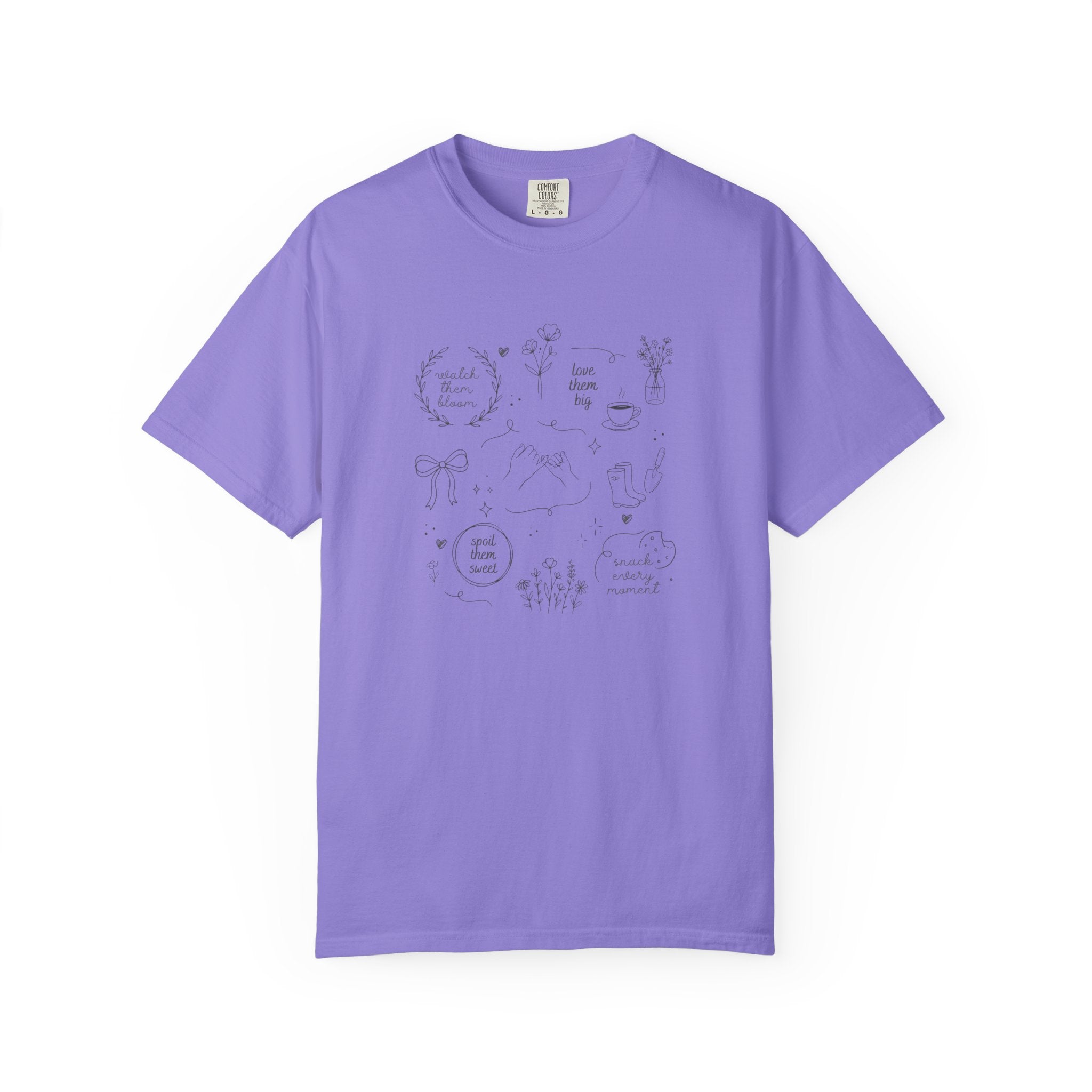 Doodle Positivity T-Shirt — Minimal Floral & Inspirational Sketches