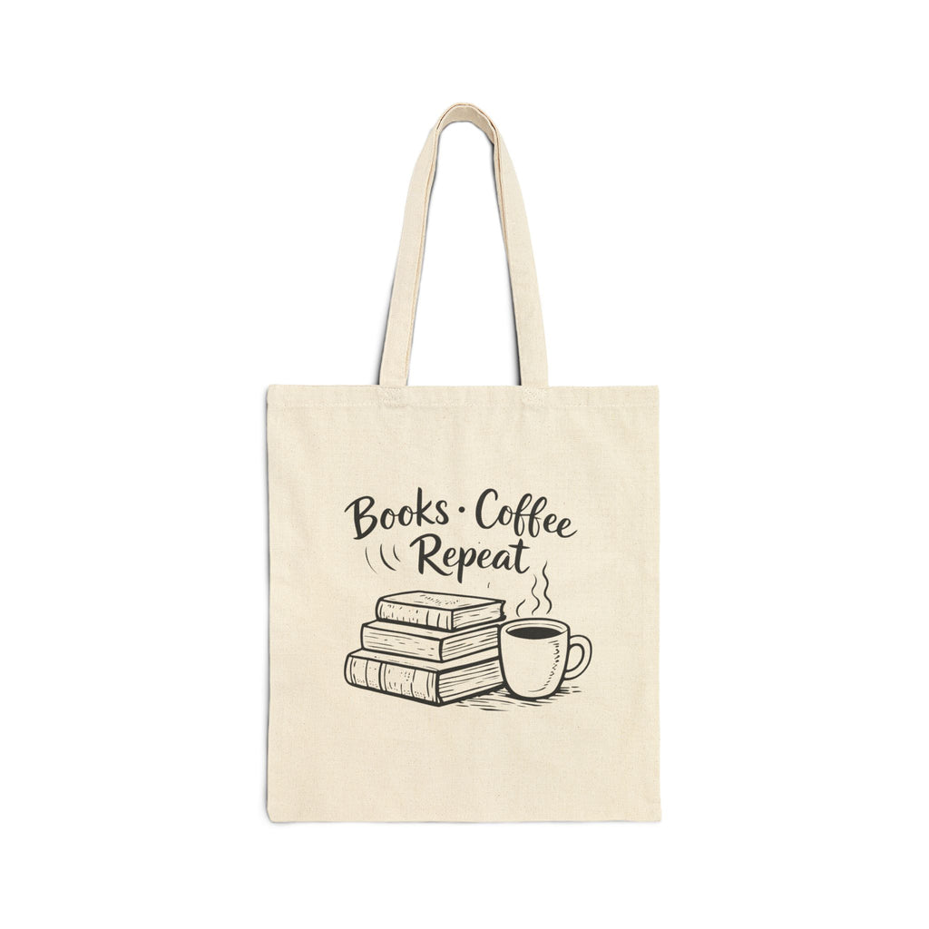 Books, Coffee, Repeat Canvas Tote