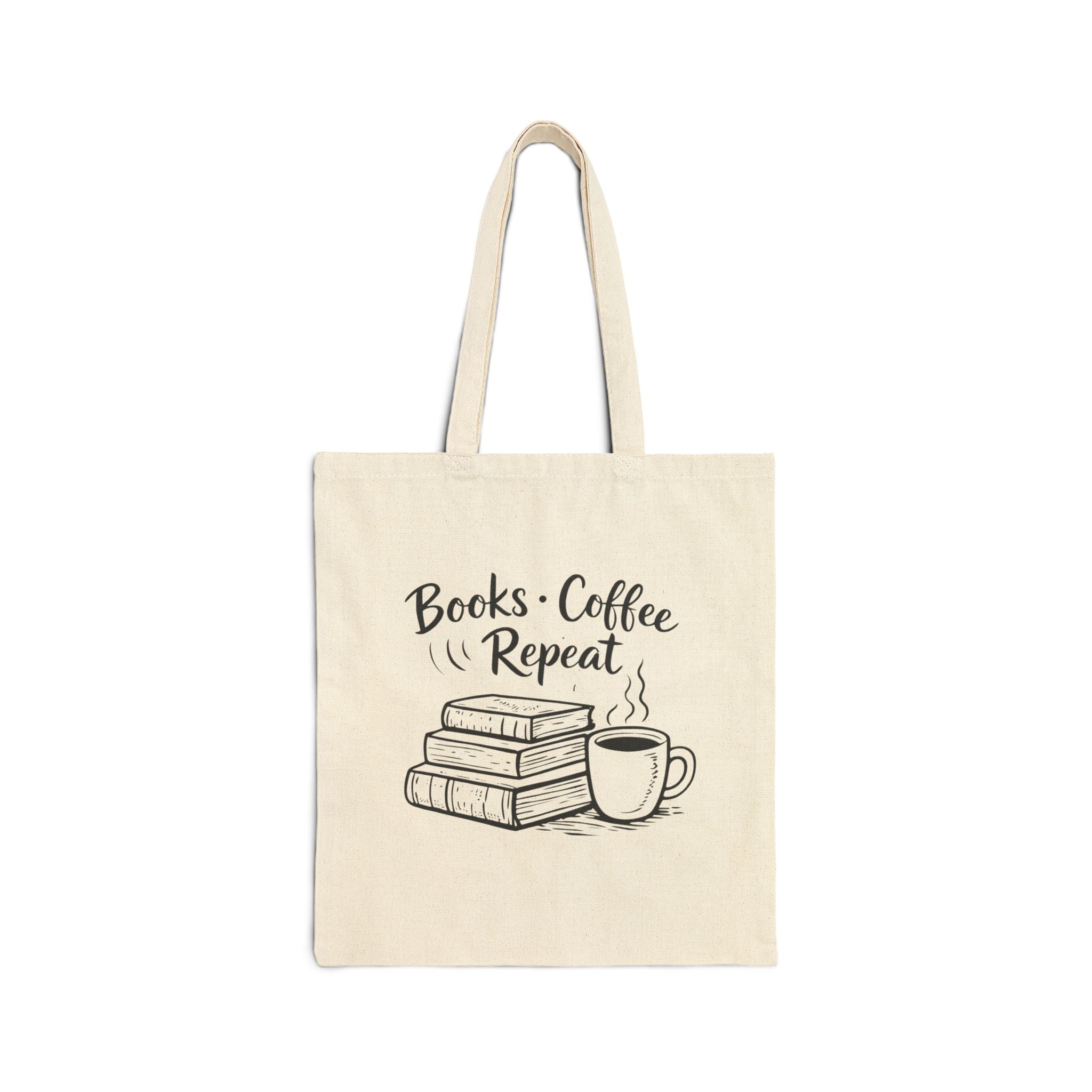 Books, Coffee, Repeat Canvas Tote