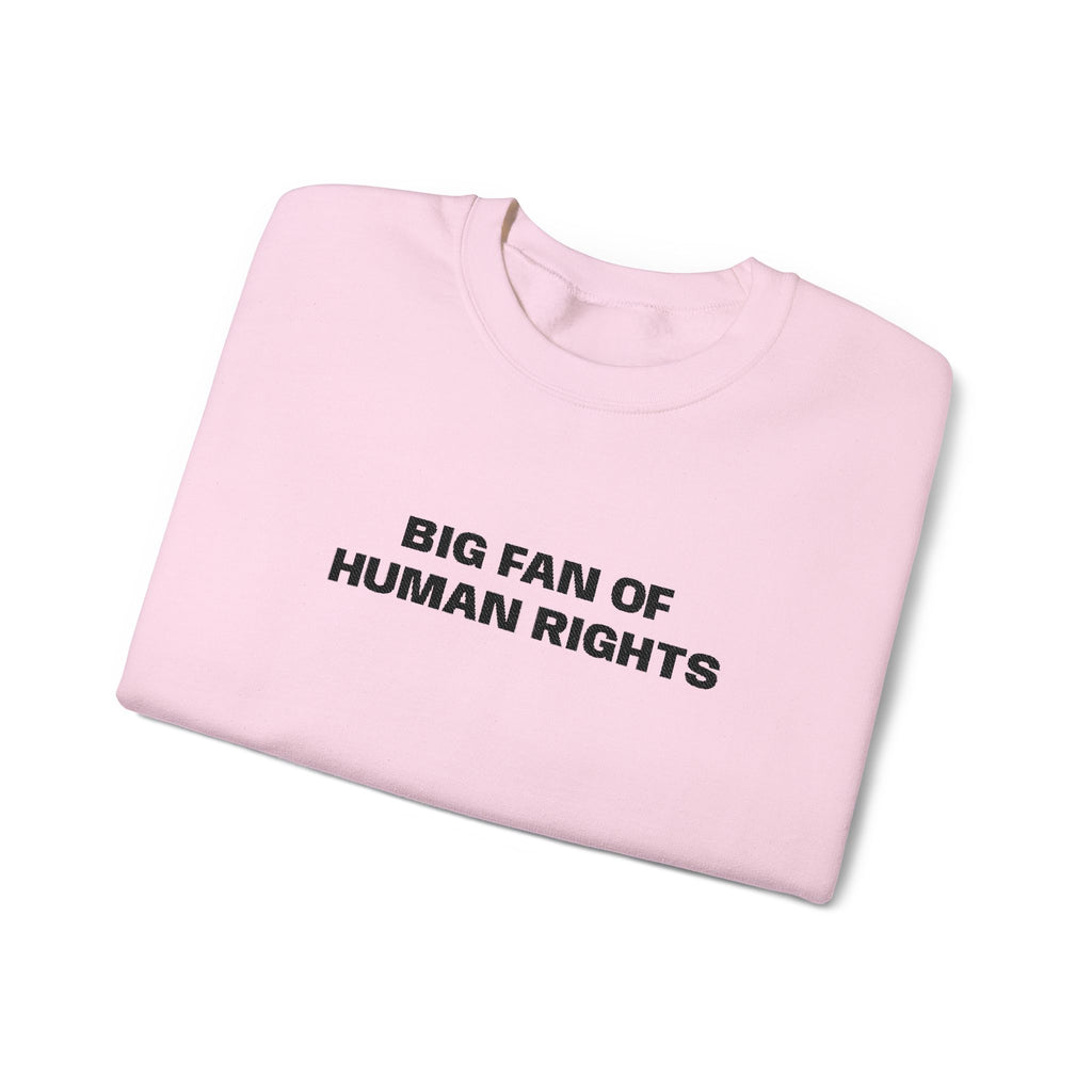 Human Rights Crewneck Sweatshirt — "Big Fan of Human Rights" Casual Pullover