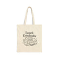 Tote Bag — "Snack Coordinator" Canvas Grocery & School Tote