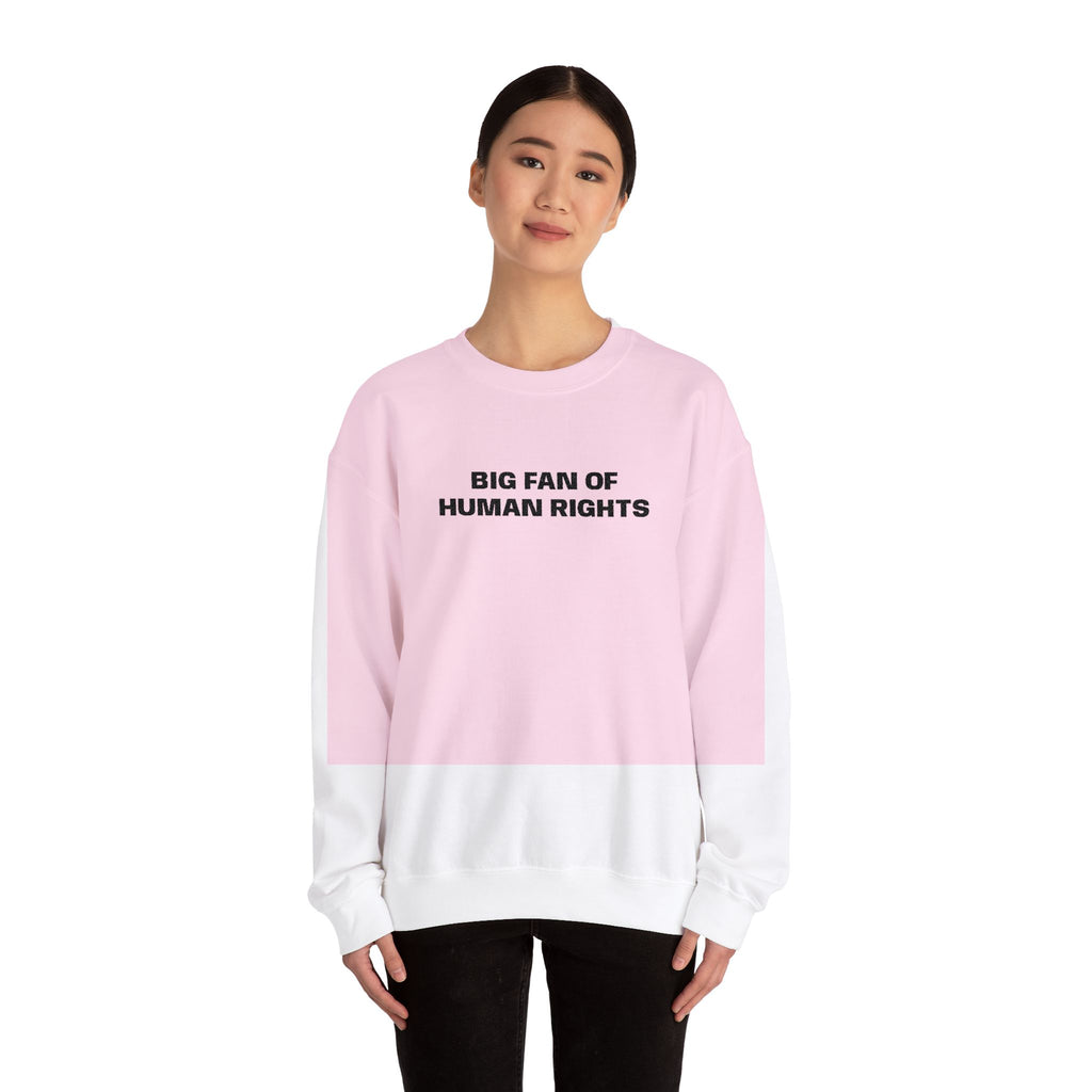 Human Rights Crewneck Sweatshirt — "Big Fan of Human Rights" Casual Pullover