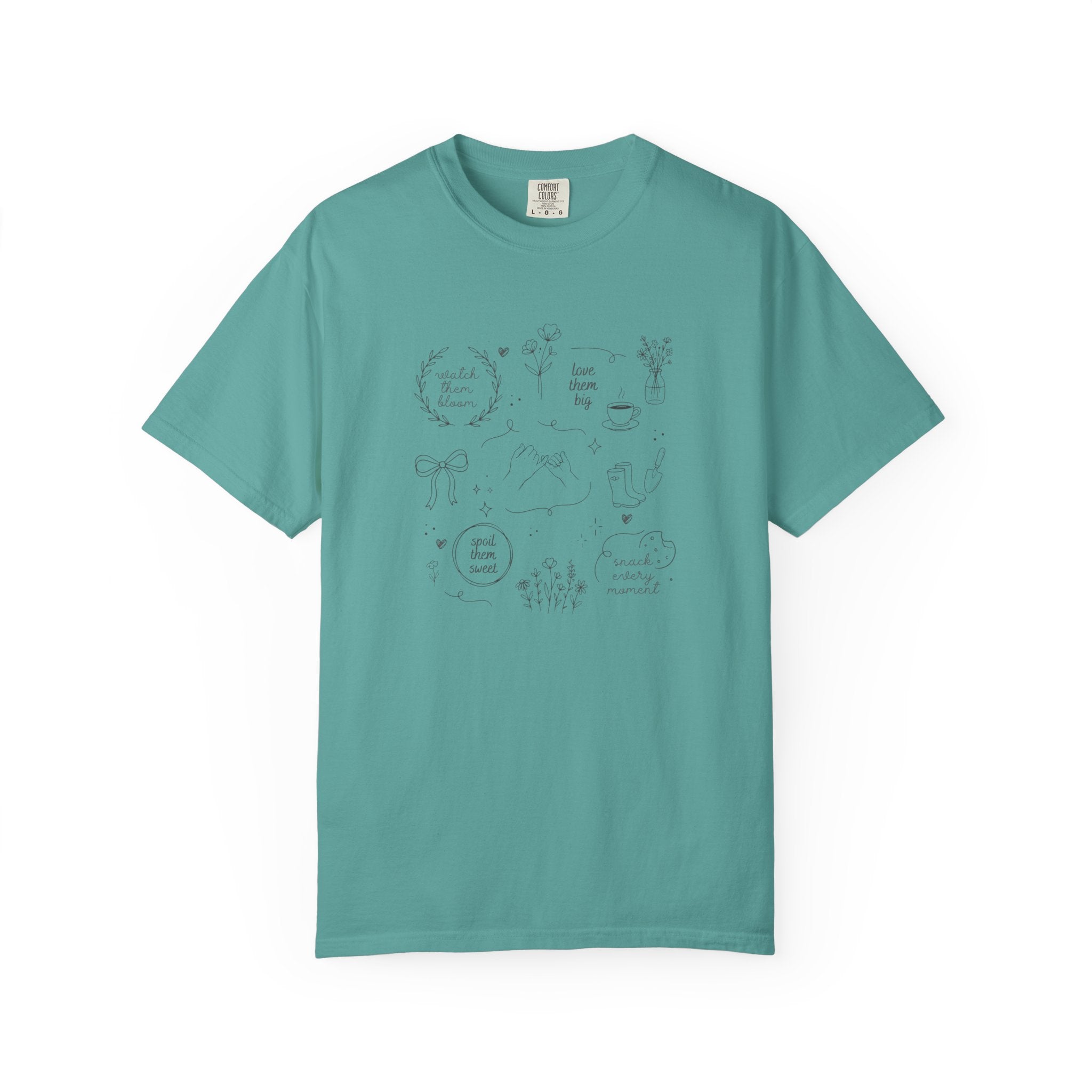 Doodle Positivity T-Shirt — Minimal Floral & Inspirational Sketches