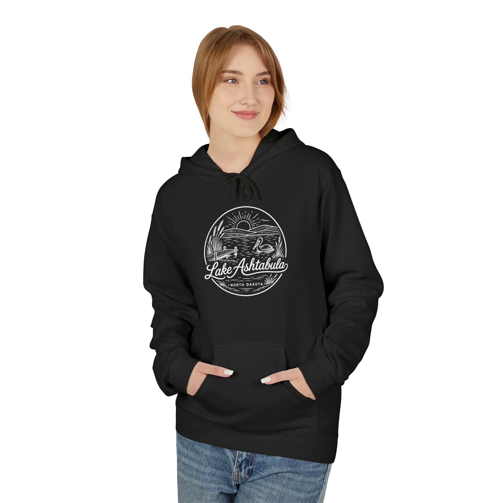 Classic White Hoodie — Midweight Fleece Pullover