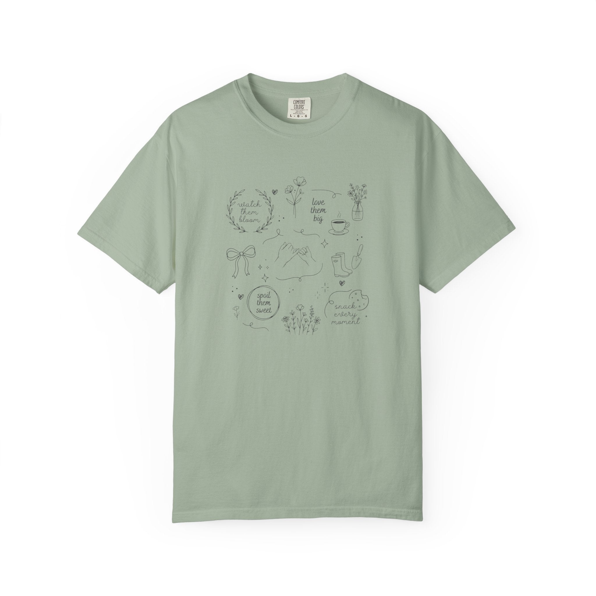Doodle Positivity T-Shirt — Minimal Floral & Inspirational Sketches