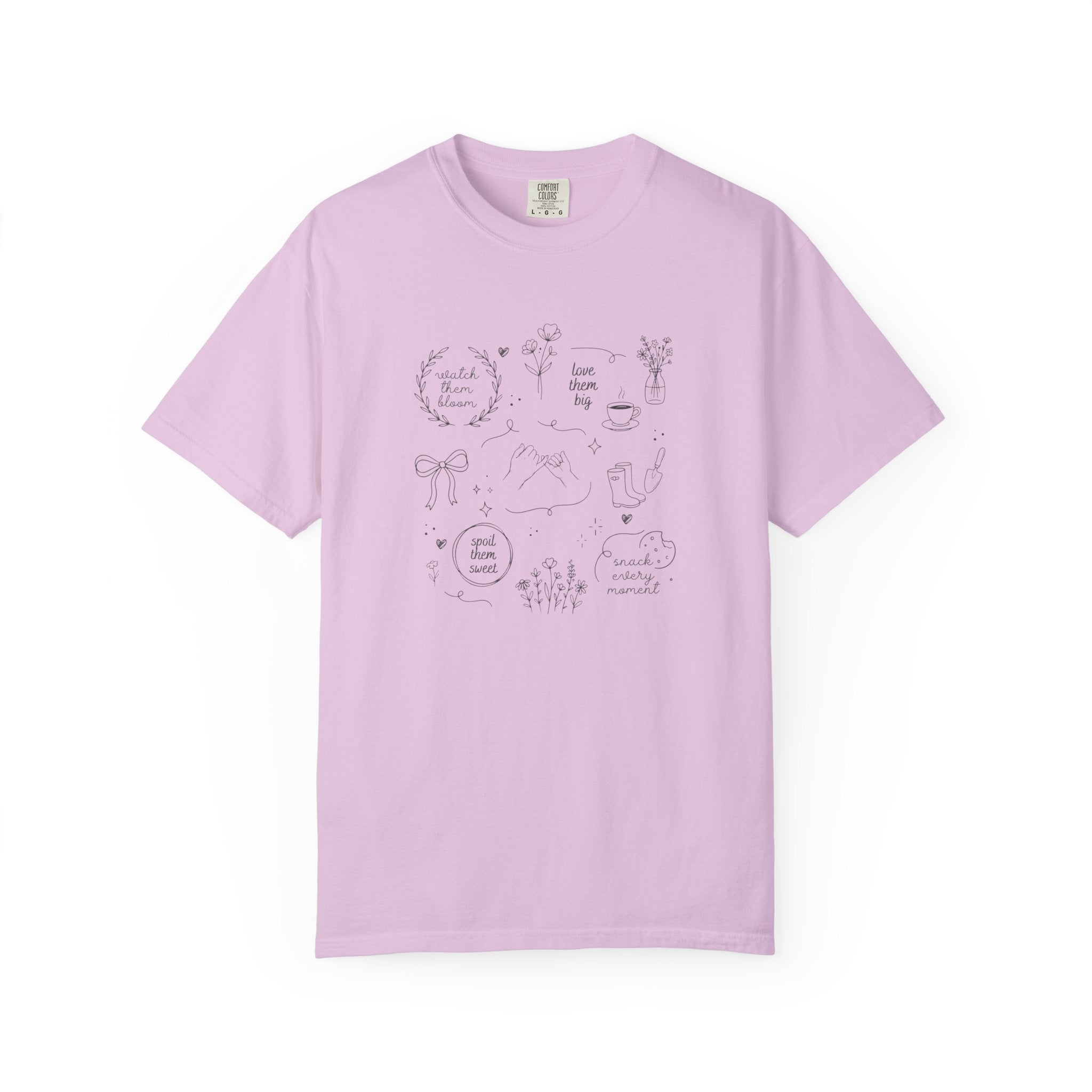 Doodle Positivity T-Shirt — Minimal Floral & Inspirational Sketches
