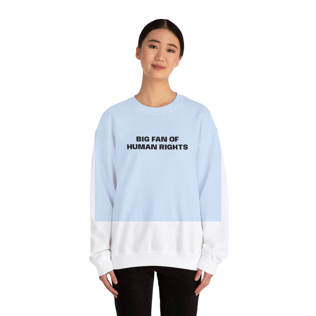 Human Rights Crewneck Sweatshirt — "Big Fan of Human Rights" Casual Pullover