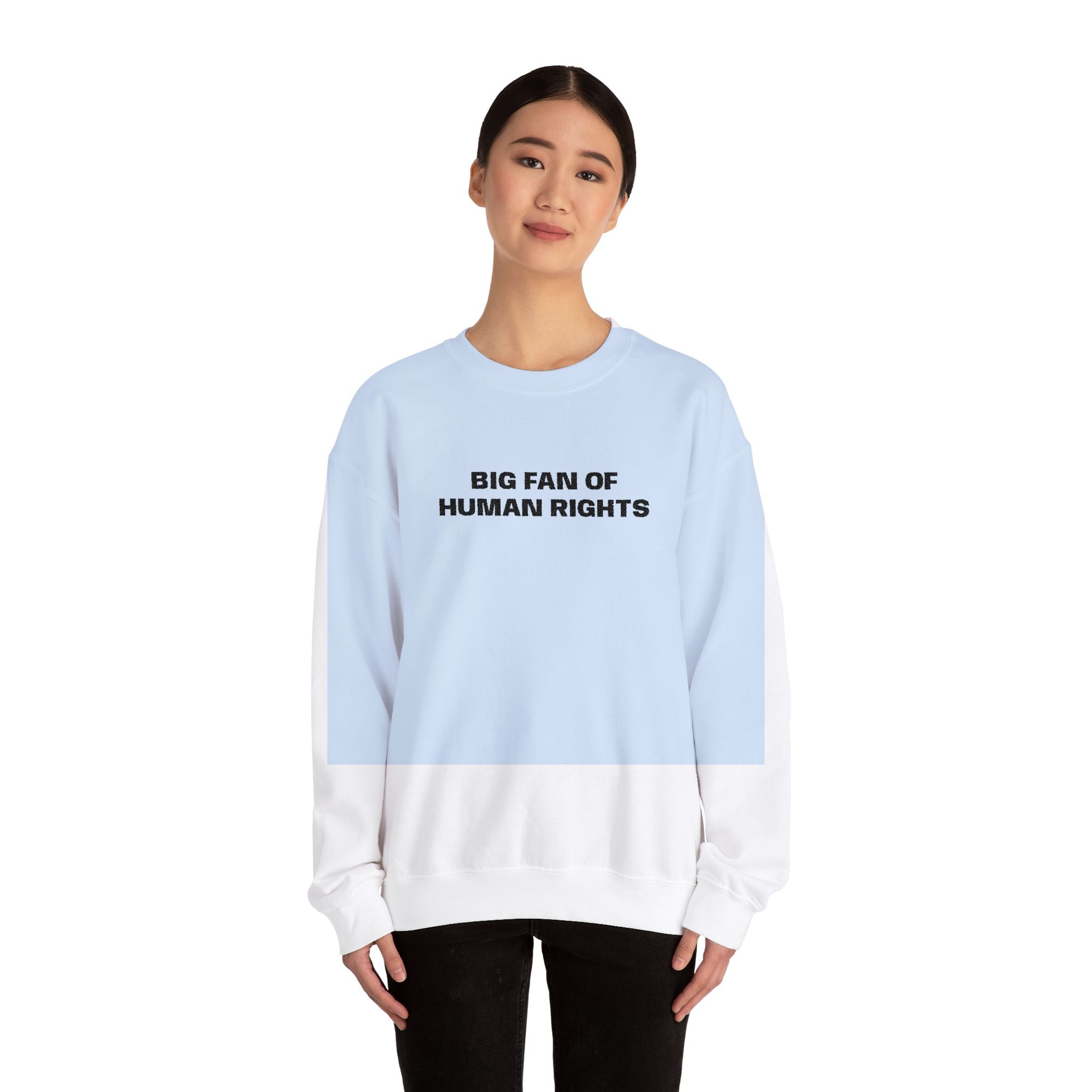 Human Rights Crewneck Sweatshirt — "Big Fan of Human Rights" Casual Pullover
